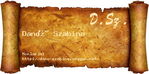 Danó Szabina névjegykártya